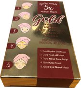 Goud masker | 5 Stuks | Hydro Gel | Peel-off | Nose Pore Strip | Clay Mask | Eye Sheet | Gold Mask