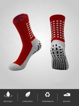 Gripsocks Voetbal Anti-ampoules Antidérapant Taille Unique-ROUGE