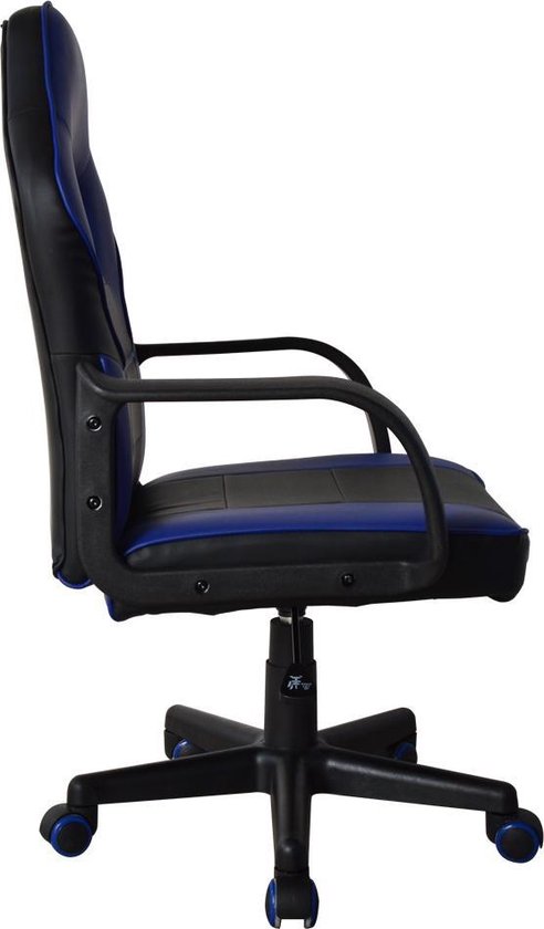 Gamestoel Thomas junior - bureaustoel gaming stijl - hoogte verstelbaar - zwart blauw