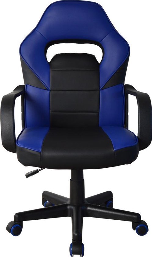 Gamestoel Thomas junior - bureaustoel gaming stijl - hoogte verstelbaar - zwart blauw