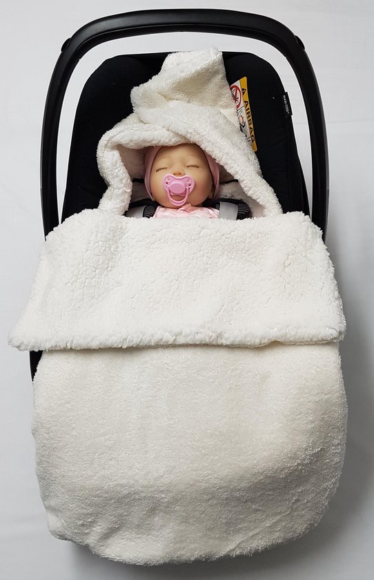 little feet-winter voetenzak baby voor 3 puntsgordel – creme badstof met  teddy | bol.com