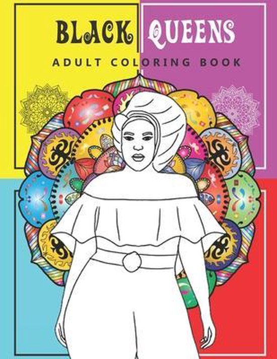 Black Queens Adult Coloring Book - cover