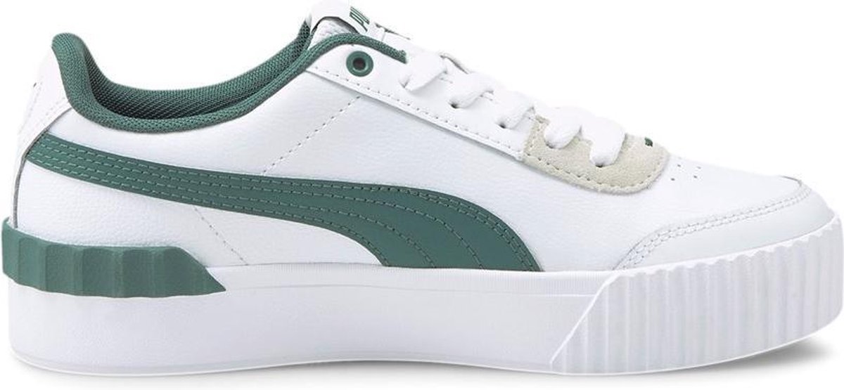 PUMA Carina Lift Dames Sneakers White-Sharp Green - Schoenen.nl