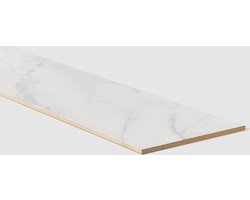 Trapverbouwing.nl - Traprenovatie stootbord - Laminaat - Witte Marmer - 130x20x0,8cm LxBxD