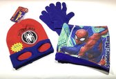 Marvel Spiderman - winterset muts+col+handschoenen - rood/blauw maat 52 cm (3-6 jaar)