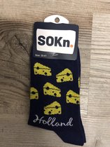 SOKn. trendy sokken "Holland kaas" maat 35-41  (Ook leuk om kado te geven !)