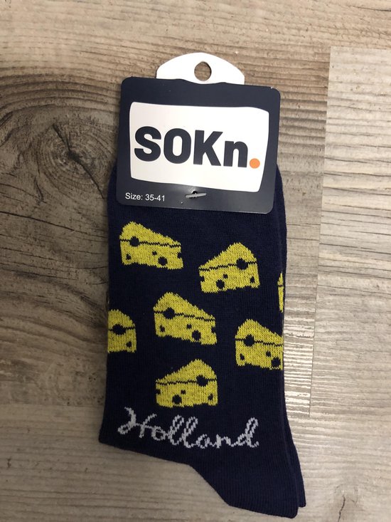 SOKn. trendy sokken "Holland kaas" maat 35-41 (Ook leuk om kado te geven !)  | bol.