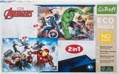 Avengers Puzzel | 2 x 60 Stukjes | FSC Gecertificeerde Eco Puzzel | Duurzame Puzzel