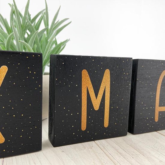 Houten - Kerst - decoratie letters - xmas - versiering - hout - kerstmis -... | bol.com