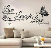 Muursticker / Muurtekst / Muurversiering / Live Laugh Love