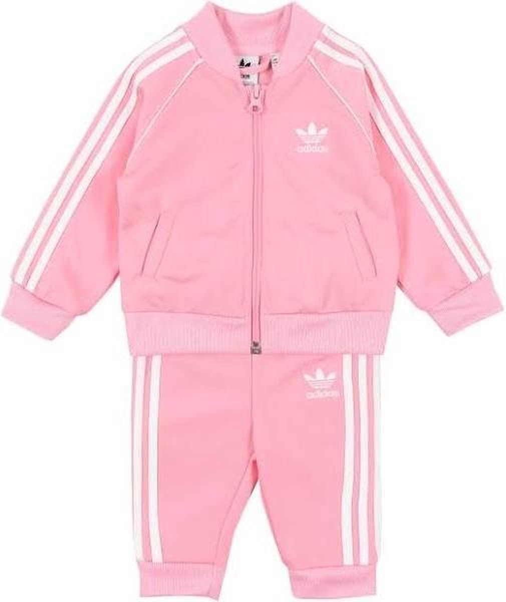 Eerlijk Alexander Graham Bell binding Adidas trainingspak meisjes roze maat 86 | bol.com