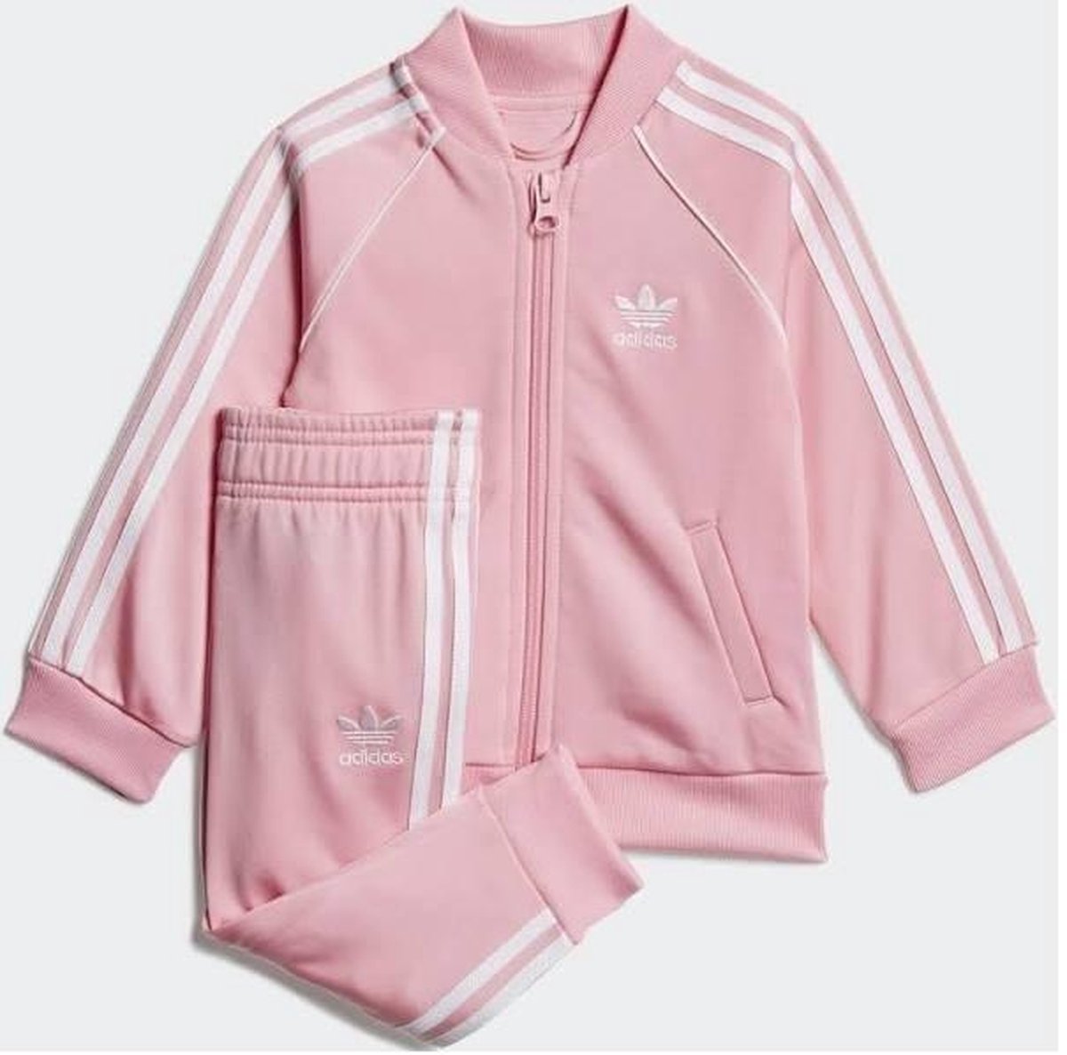 Eerlijk Alexander Graham Bell binding Adidas trainingspak meisjes roze maat 86 | bol.com