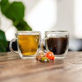 Bol.com Dubbelwandige koffie-/theeglazen set van 2 aanbieding