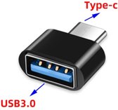 USB naar USB C - Usb verloop - Zwart - Kleine flashdrive converter - Usb Hub