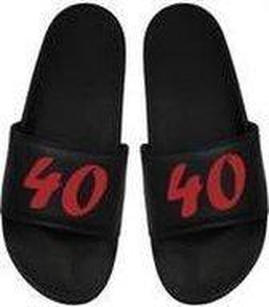 Cadeau Sint - Cadeau Kerst - Cadeau 40 jaar - Cadeau Badslippers 40 jaar - Badslippers - Rood 39