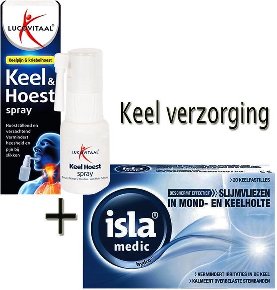 Keelverzorging pakket: 1x Lucovitaal - Keel Hoest Spray - 20  ml*8713713041018 met 1x... | bol.com