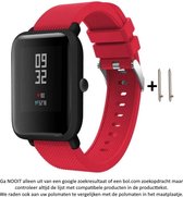 Rood Siliconen sporthorlogebandje voor 20mm Smartwatches - zie compatibele modellen van Samsung, Pebble, Garmin, Huawei, Moto, Ticwatch, Citizen en Q – Maat: zie maatfoto – 20 mm red rubber smartwatch strap - Siliconen - rood - 42mm