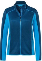 James and Nicholson Dames/dames structuur fleece jack (Navy/Bright Blue)