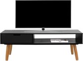 TV meubel - Televisie meubel - Moderne TV Meubel, Zwarte TV Kast, Televisiekast met Lade en Opbergruimte, Houten Televisiemeubel voor Woonkamer -  Slaapkamer - 100 x 40 x 40 cm - Premium meub
