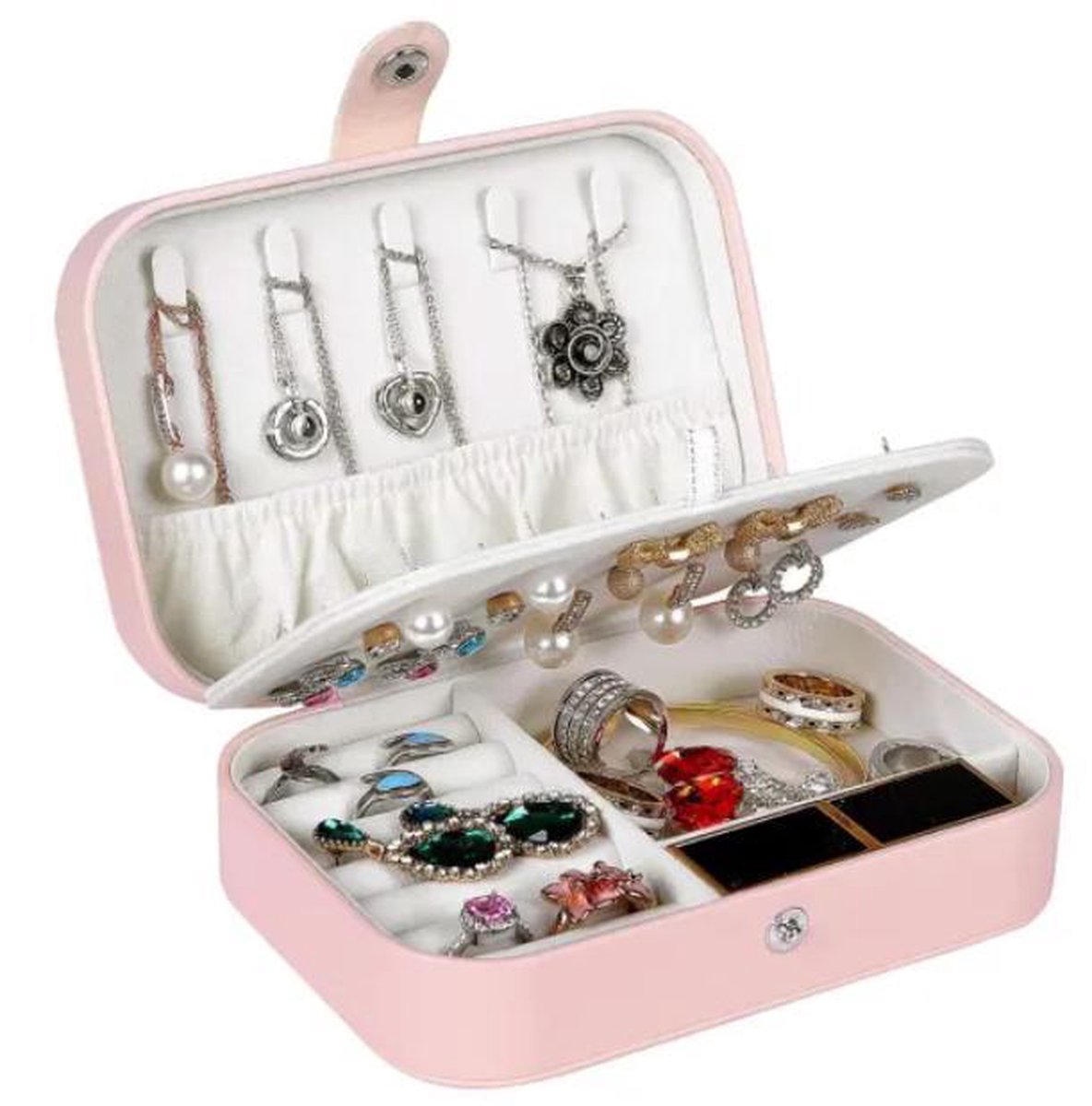 Bremorou 4-delige sieradendoos Ring Opslag Sieraden Geschenkdoos Zwart