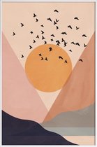 JUNIQE - Poster in kunststof lijst Sun Flock -60x90 /Kleurrijk