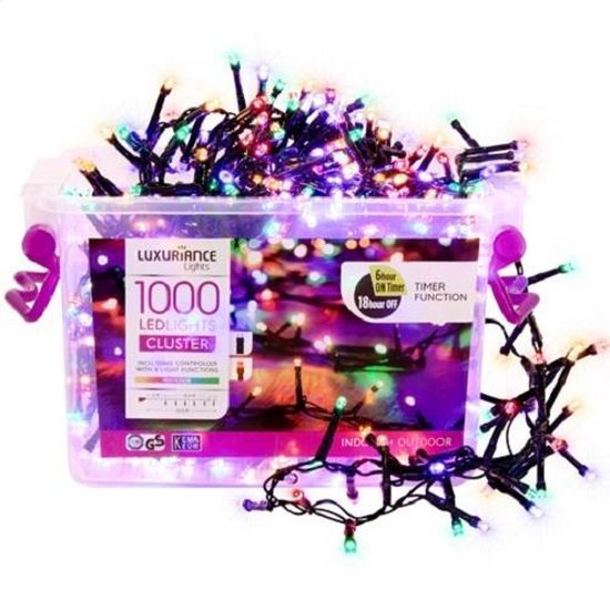 violist Over het algemeen Sta op Luxuriance LED Lights | kerstverlichting Cluster | Multi-Color | 1000  lampjes | 19.9... | bol.com