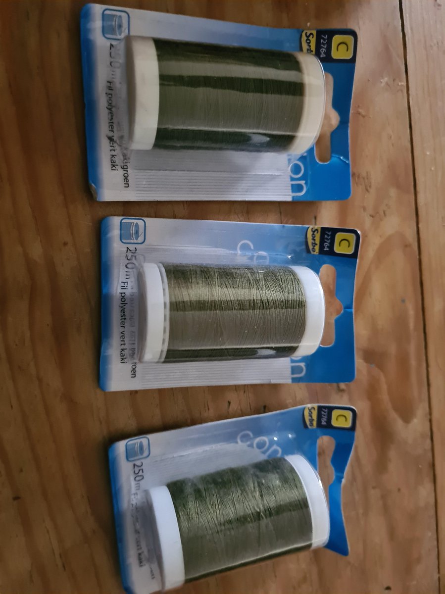 3x Garen 100% polyester kakigroen 250m Sorbo
