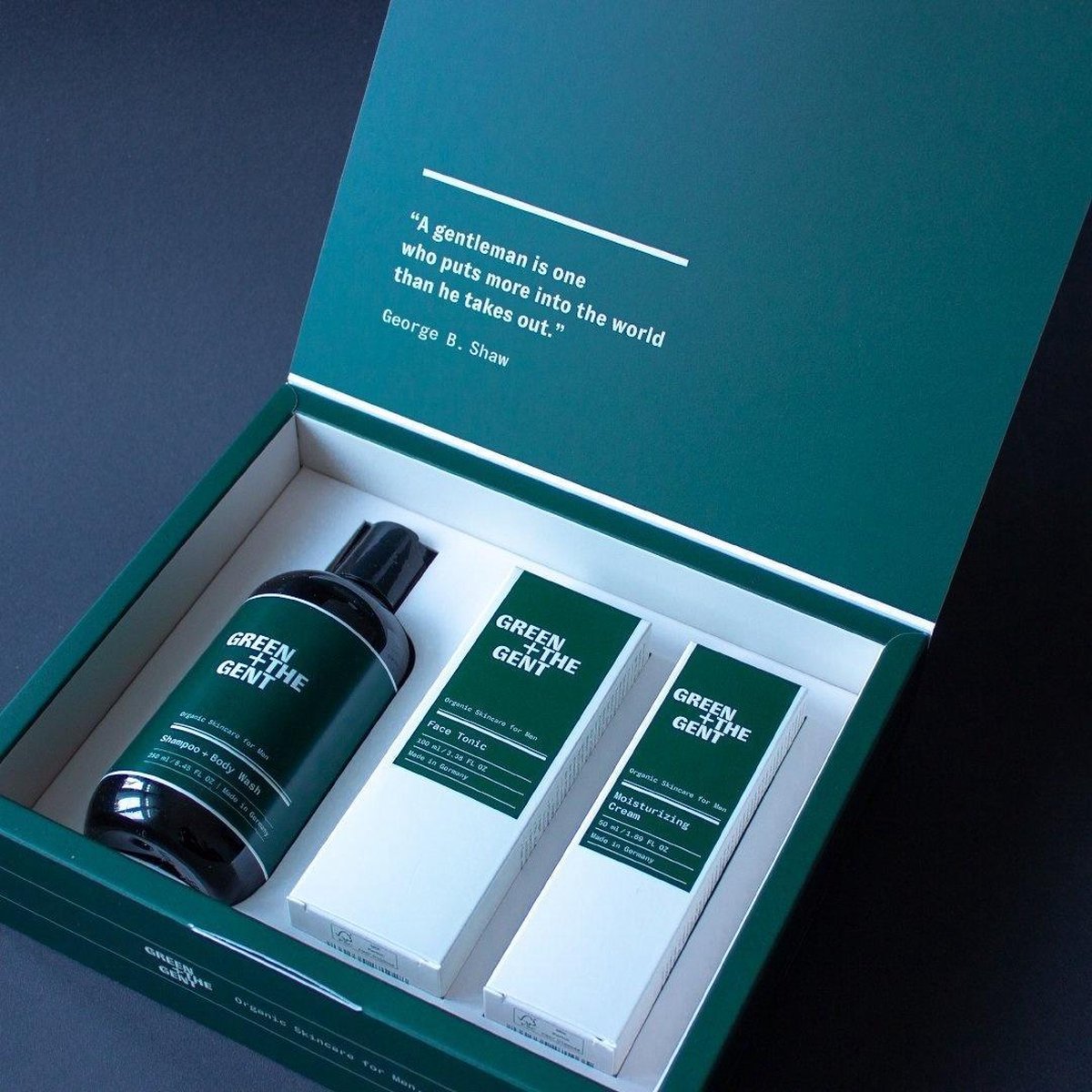 Green + The Gent - Everyday Essentials Kit - Shampoo/Body Wash, Face tonic & Face Cream