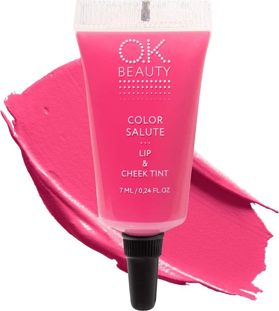 OK Beauty Color Salute Lip n Cheek Tint – Long Lasting Velvet Finish Lip Care & Blush in 6 trendy colors (Hillier)