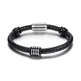 Leren armband Sansa | zilveren armband | leren armband | heren | voor hem