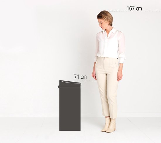 BRABANTIA Poubelle Touch Bin - 30L - Acier mat