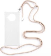 Shop4 - Xiaomi Mi 10T Lite Hoesje - Zachte Back Case met Koord Beige