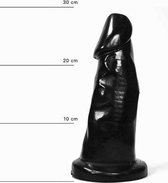 All Black Stevige Dildo - 29 cm - Met stevige voet