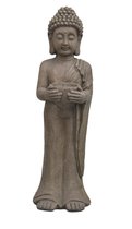 Boeddha Staand 23x25x81cm - Boeddha Beeld - Antiek Antraciet