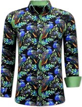 Luxe Strijkvrije Heren Overhemden - 3065 - Groen/Zwart