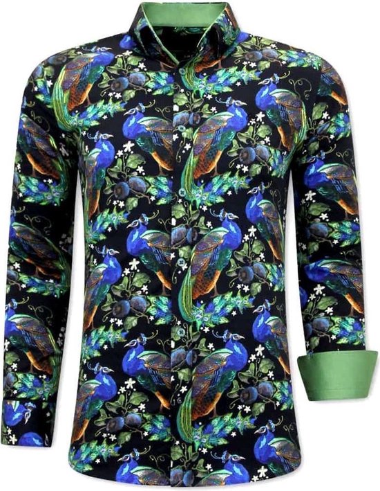 Luxe Strijkvrije Heren Overhemden - 3065 - Groen/Zwart | bol