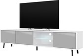 Maison’s Tv meubel – Tv Kast meubel – Tv meubel – Tv Meubels – Tv meubels wit – Wit – Grijs – Galhad – 175x40,5x31,3