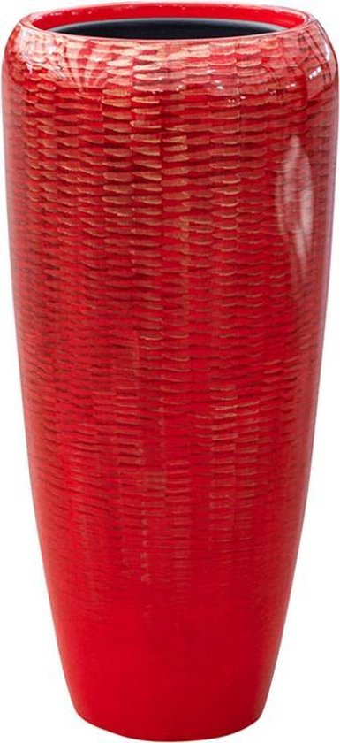 Verdorde voorzien Economie Vida vaas rood 75cm hoog | Rode hoogglans met snakeskin design | Hoge grote  bloempot... | bol.com