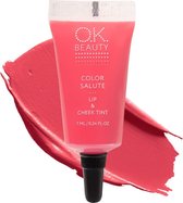 OK Beauty Color Salute Lip n Cheek Tint – Long Lasting Velvet Finish Lip Care & Blush in 6 trendy colors (Flamingo)