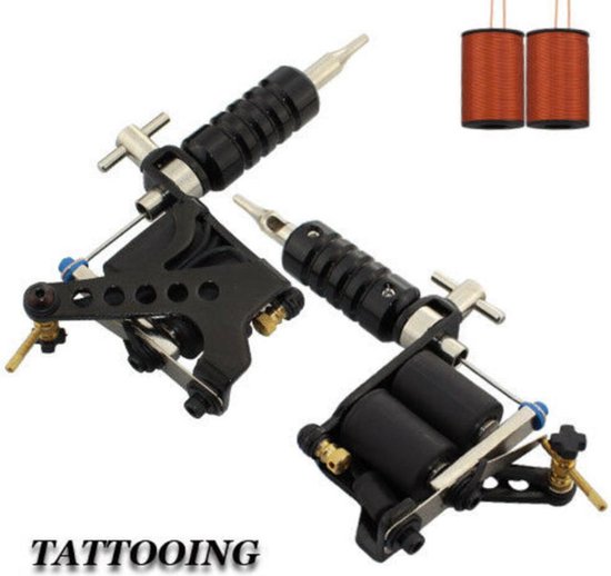 Tattoo set met 2 tattoo guns, 32x inkt, 50x naalden Tattoo kit, Tattoo  apparatuur voor... | bol.com
