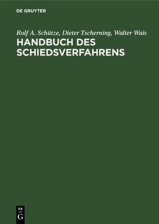 Handbuch Des Schiedsverfahrens - cover