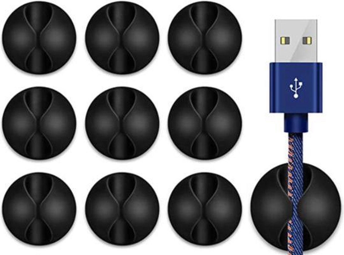 FSW-Products - 10 STUKS - Mini ronde Kabelhouders - 1.5cm dia -  Kabelorganisator 