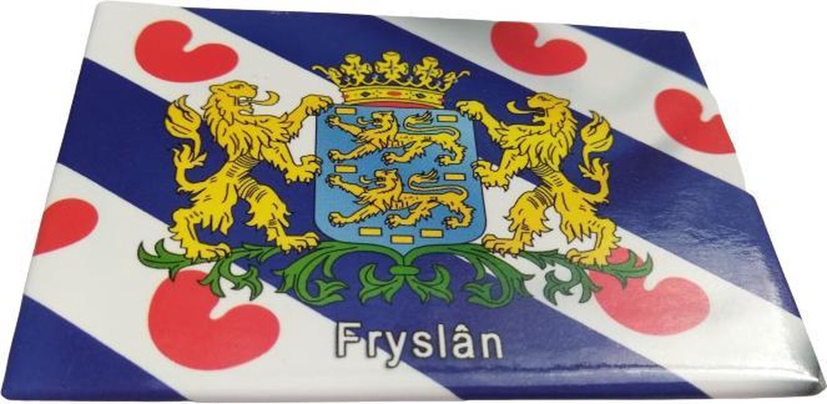 Koelkast magneet vlag met wapen van Friesland Fryslan Koelkast magneet vlag met wapen van Friesland Fryslan