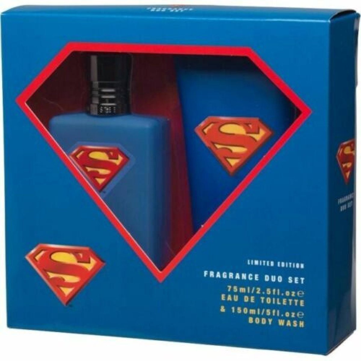 Superman Cologne Men 75ml - Cologne - Badschuim 150ml - Geschenkset - Cadeauset - Eau De Toilette