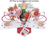 3D Pop-up wenskaart met envelop – Happy Birthday Time to Celebrate