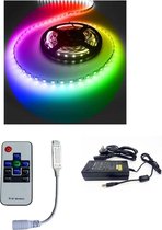 LEDstripSET RGB | 12V DC - 14,4W - 60 LED's/m | incl driver en afstandsbediening | waterdicht IP65 | 5 meter