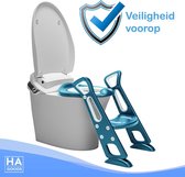 HA Goods WC Verkleiner Met Trapje – Toiletverkleiner - Met Handvaten - Toilettrainer – Plaspotje - Extra Stevig – Verstelbaar In Hoogte - 2 tot 7 Jaar – Blauw