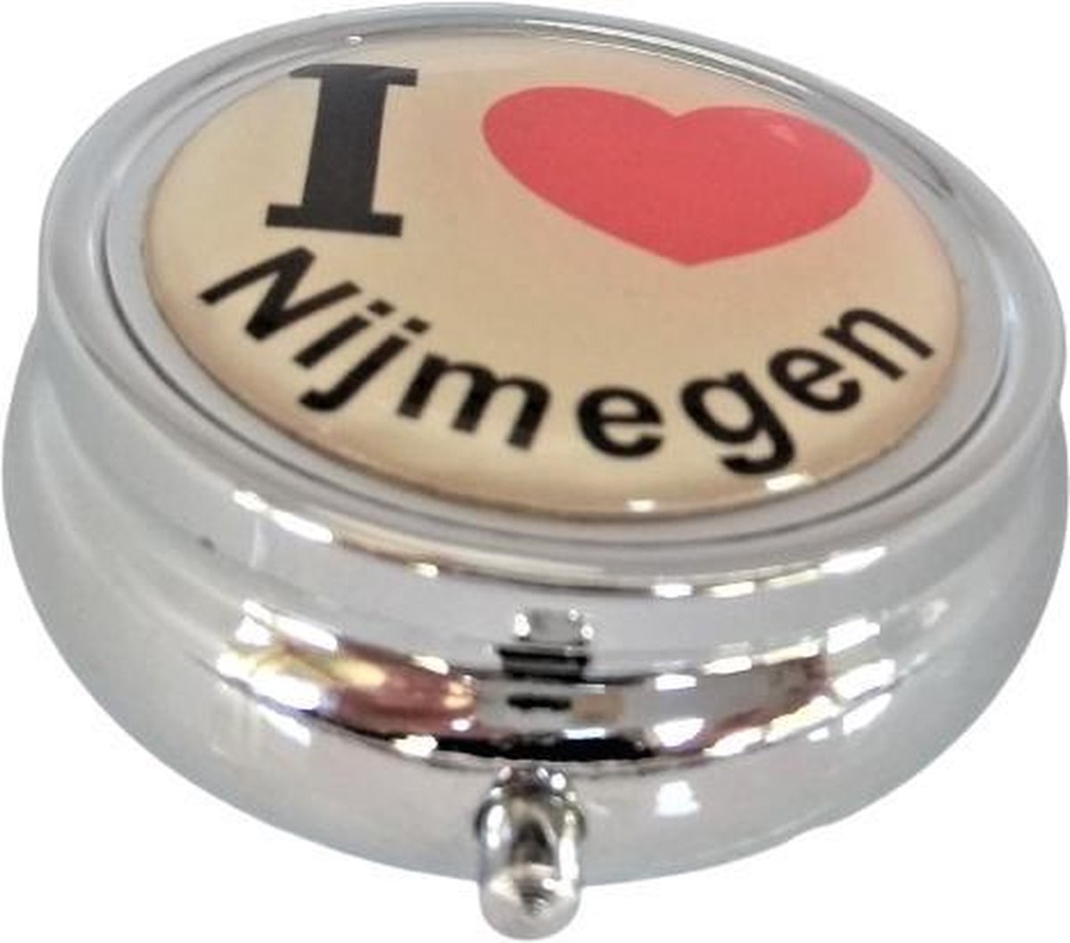 Goedkoopste Pillendoosje met drievaksverdeling en spiegeltje, I love Nijmegen
