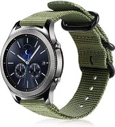 Nylon Smartwatch bandje - Geschikt voor  Samsung Gear S3 nylon gesp band - groen - Horlogeband / Polsband / Armband
