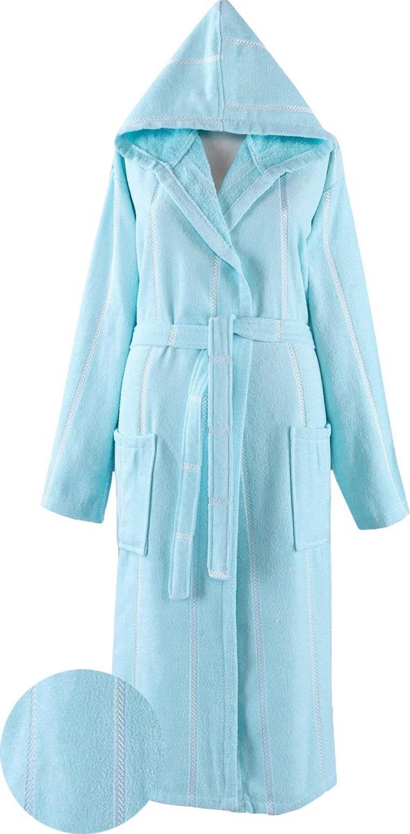 Badjas Mint (S/M) met capuchon 100% katoen